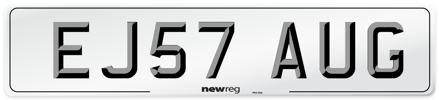 EJ57 AUG Number Plate from New Reg